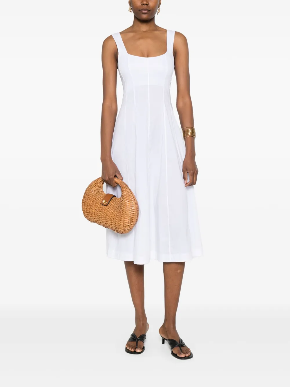 Patrizia Pepe poplin midi dress - Wit