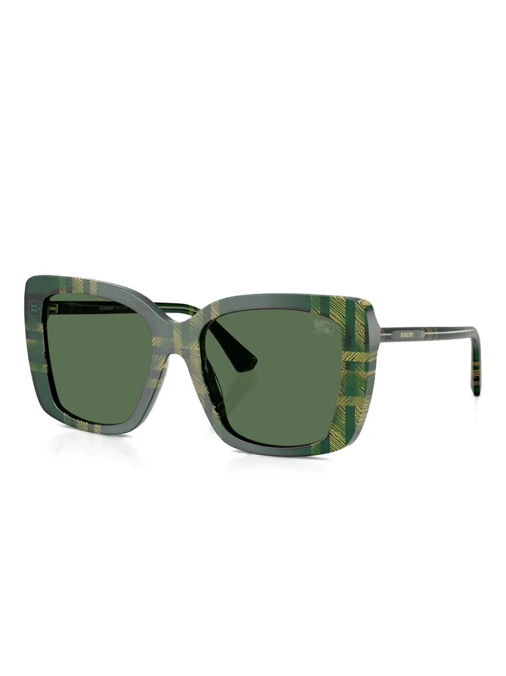 Burberry Eyewear Zonnebril met vierkant montuur en geruit patroon - Groen
