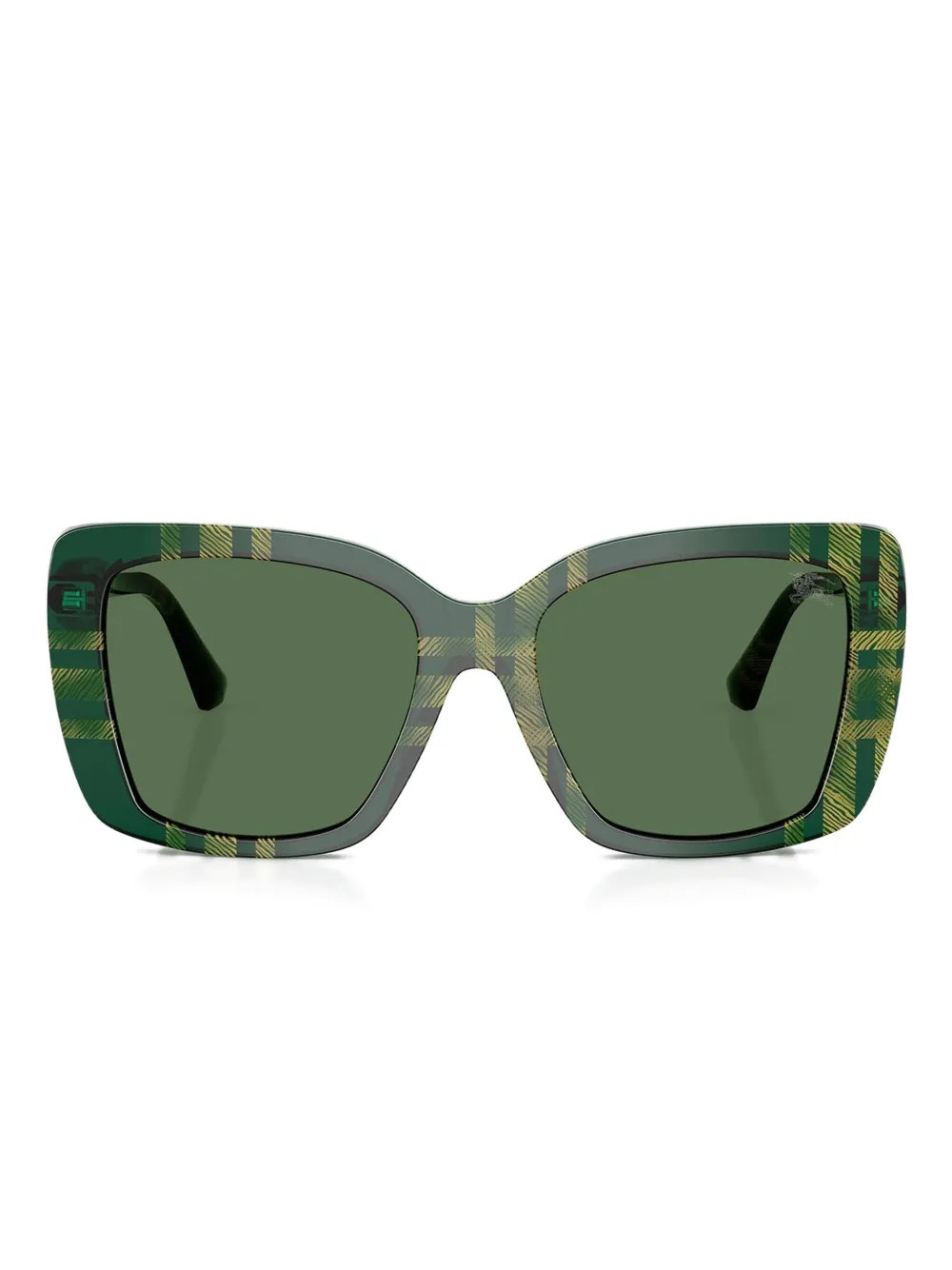 Burberry Eyewear Zonnebril met vierkant montuur en geruit patroon Groen