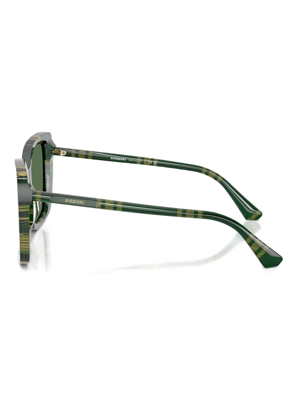 Burberry Eyewear Zonnebril met vierkant montuur en geruit patroon Groen