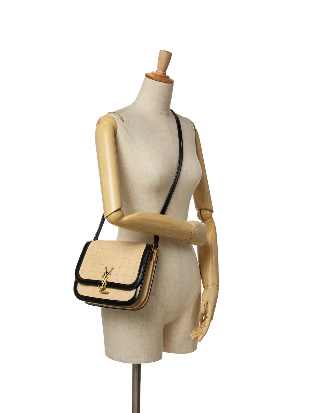 Saint Laurent Pre-Owned Borsa a tracolla Solferino media in pelle scamosciata trapuntata con monogramma 2022 | Pre-owned | Image 2