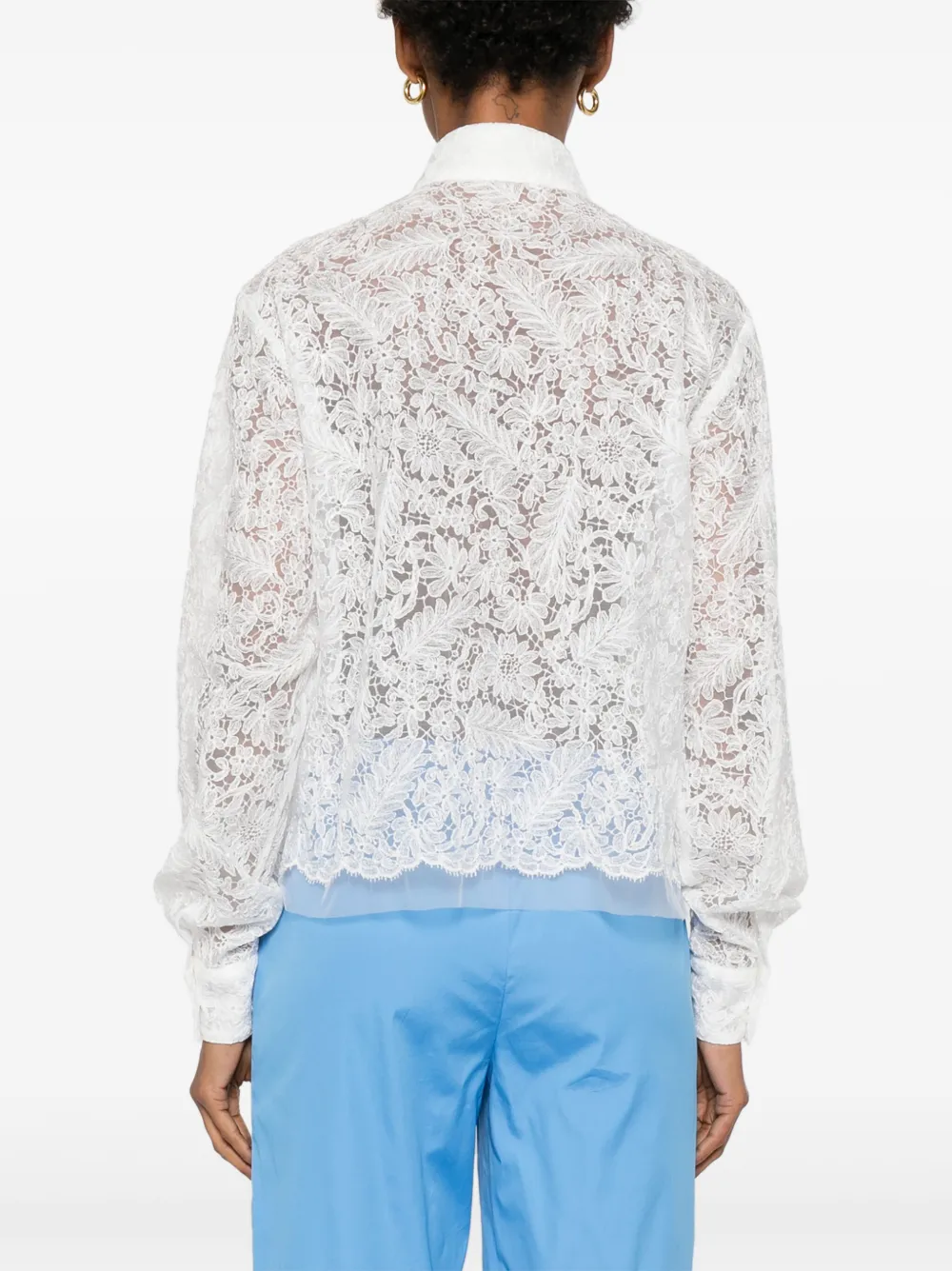 Ermanno Scervino Blouse met geborduurde bloemen Wit