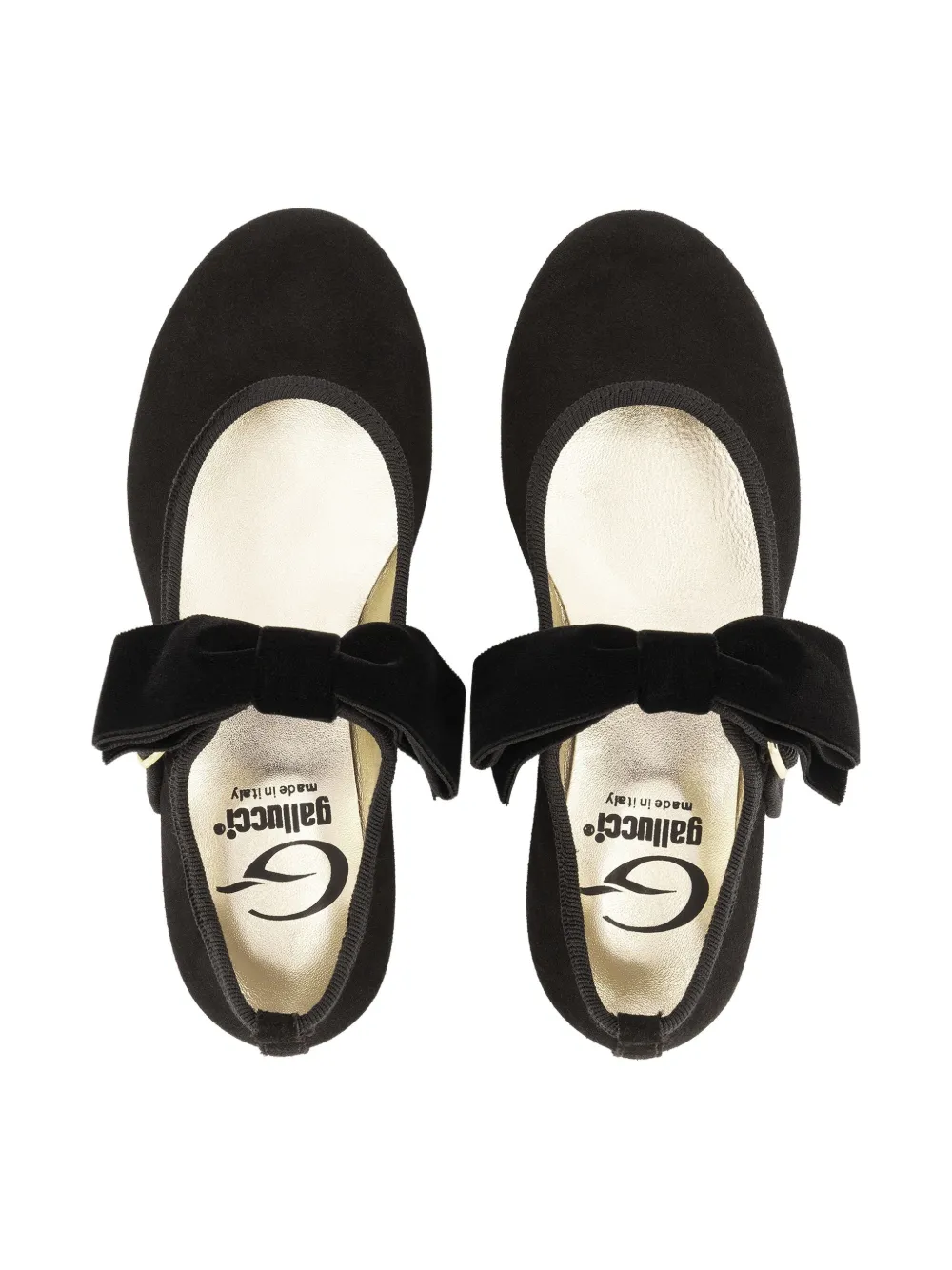Gallucci Kids suede ballerina shoes - Zwart