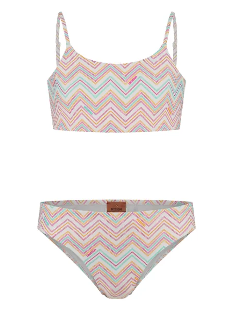 Missoni Kids bikini con estampado zigzag
