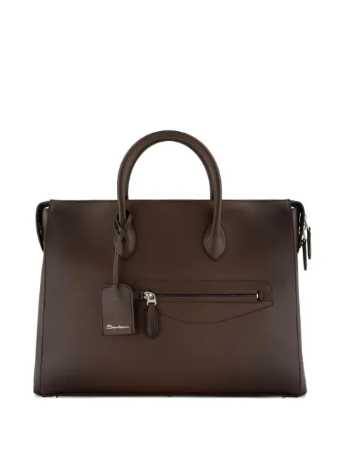 Santoni leather laptop bag
