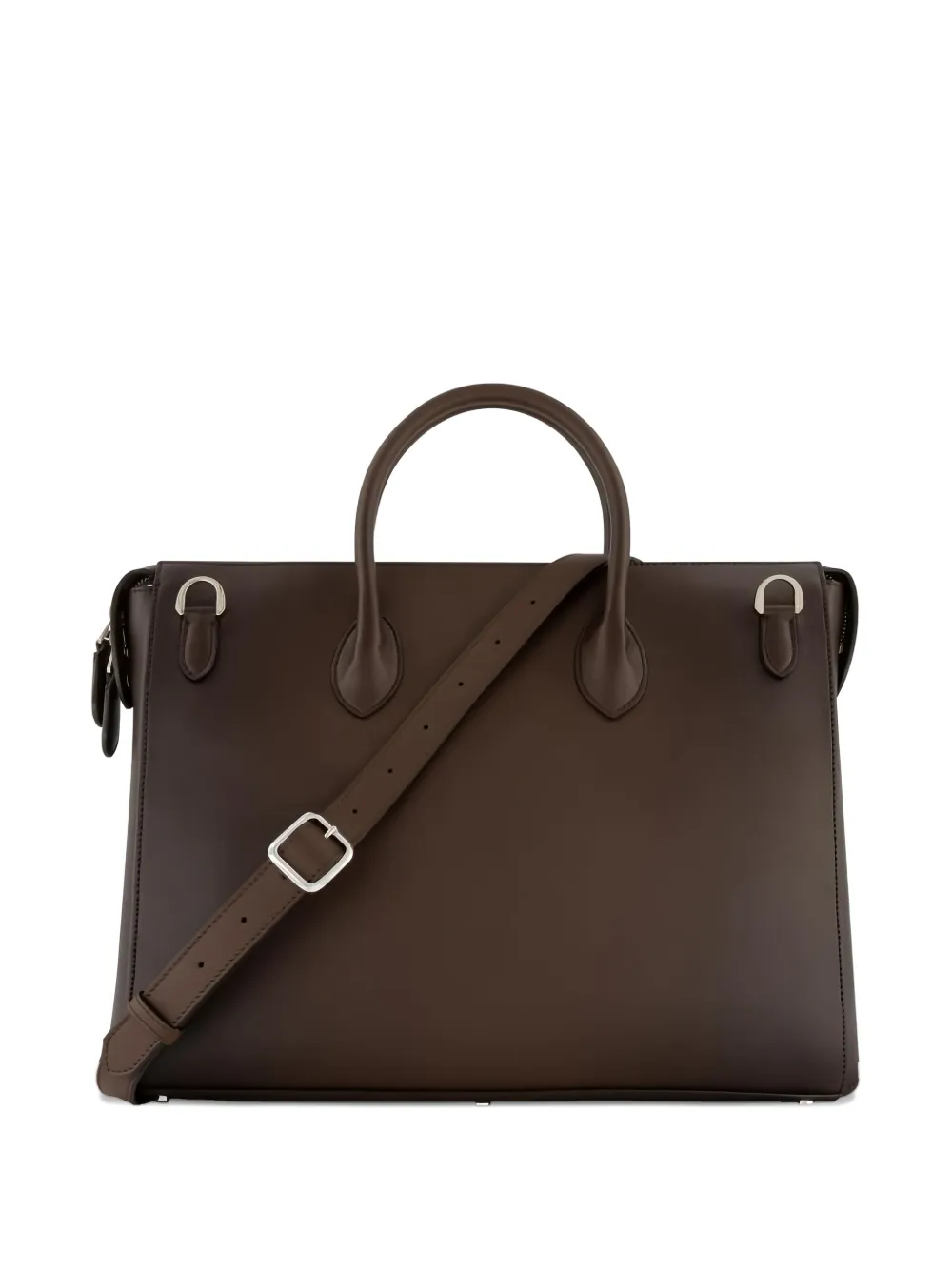 Santoni leather laptop bag - Bruin