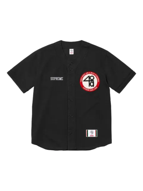 Supreme x 40 Acres twill "SS25 - Black" baseball jersey