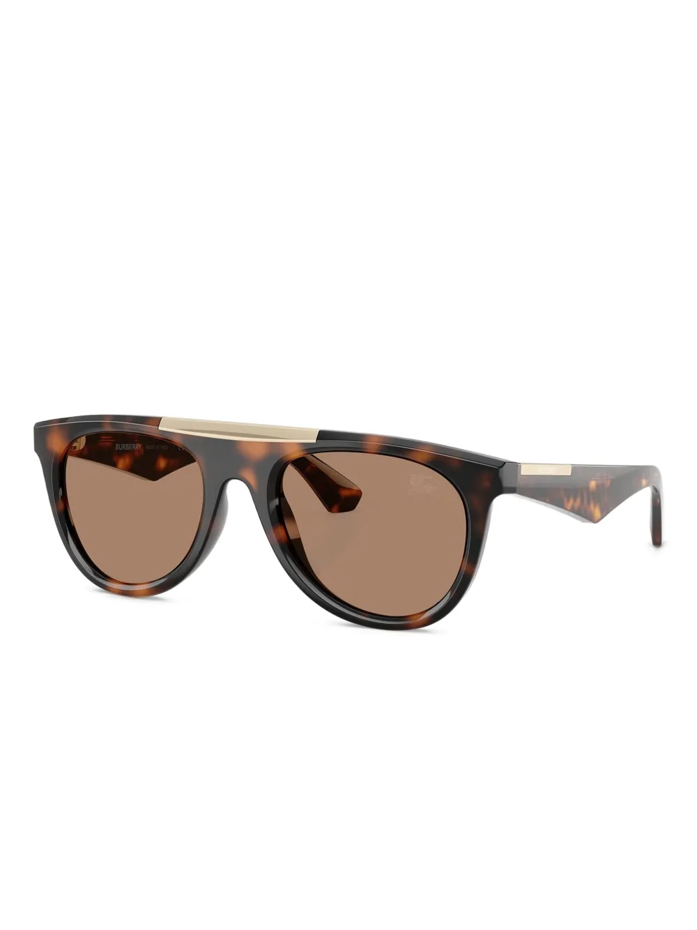 Burberry Eyewear Zonnebril met gouden detail en Havana patroon Bruin