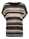 ELENA MIRO` striped top - Neutrals