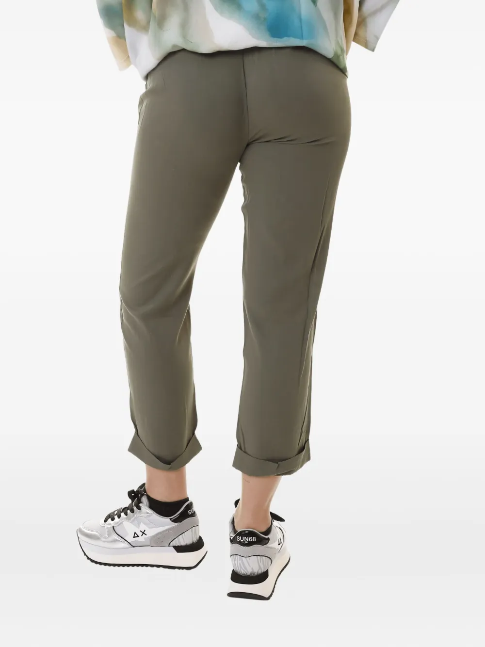 DIMENSIONE DANZA cuffed cropped trousers Groen