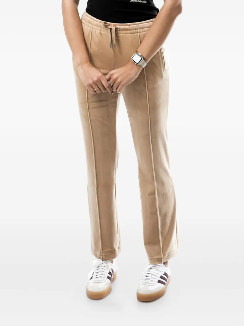 embellished velour track pants