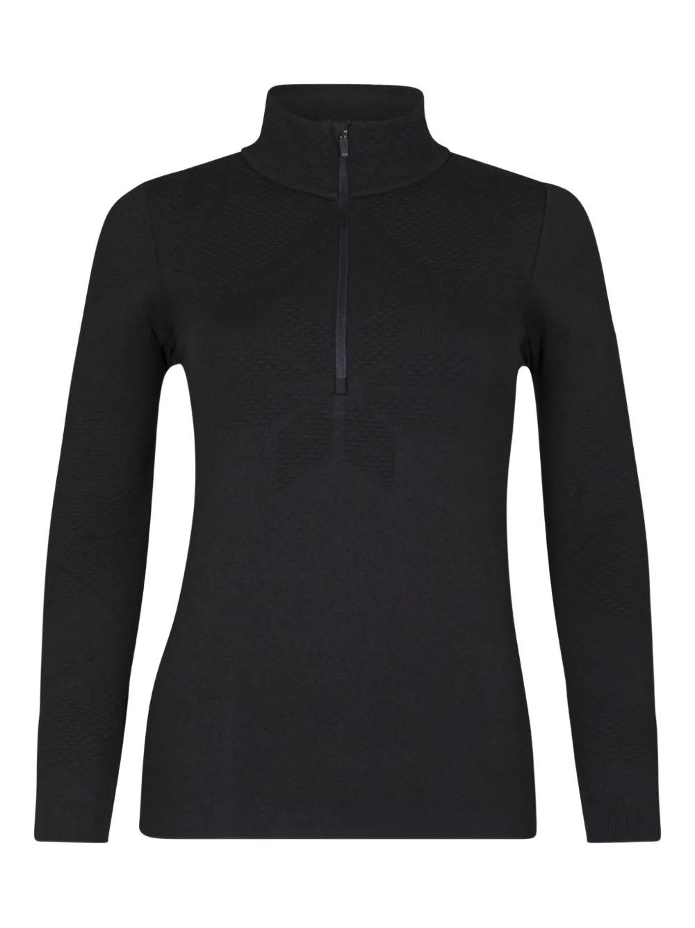 NEWLAND textured zip-neck top | Black | Image 1