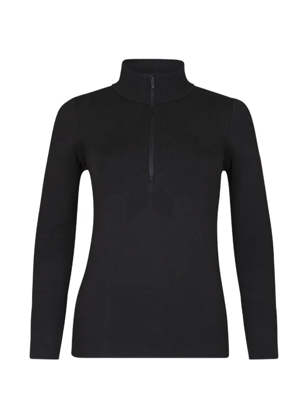 NEWLAND Textured zip-neck Top Black FARFETCH IN