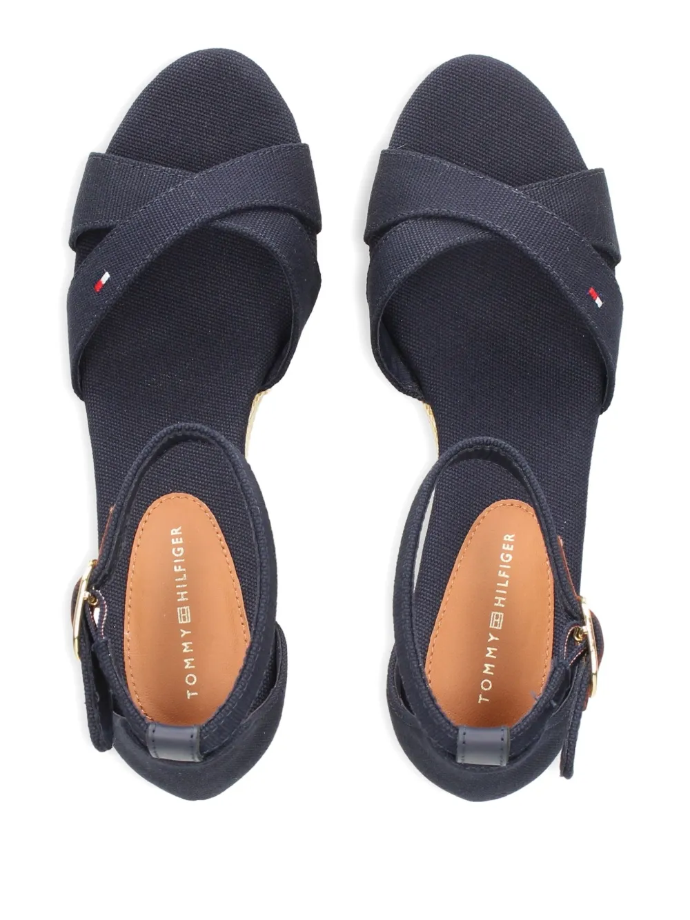 Tommy Hilfiger 60mm crossover-strap wedge espadrilles Blue
