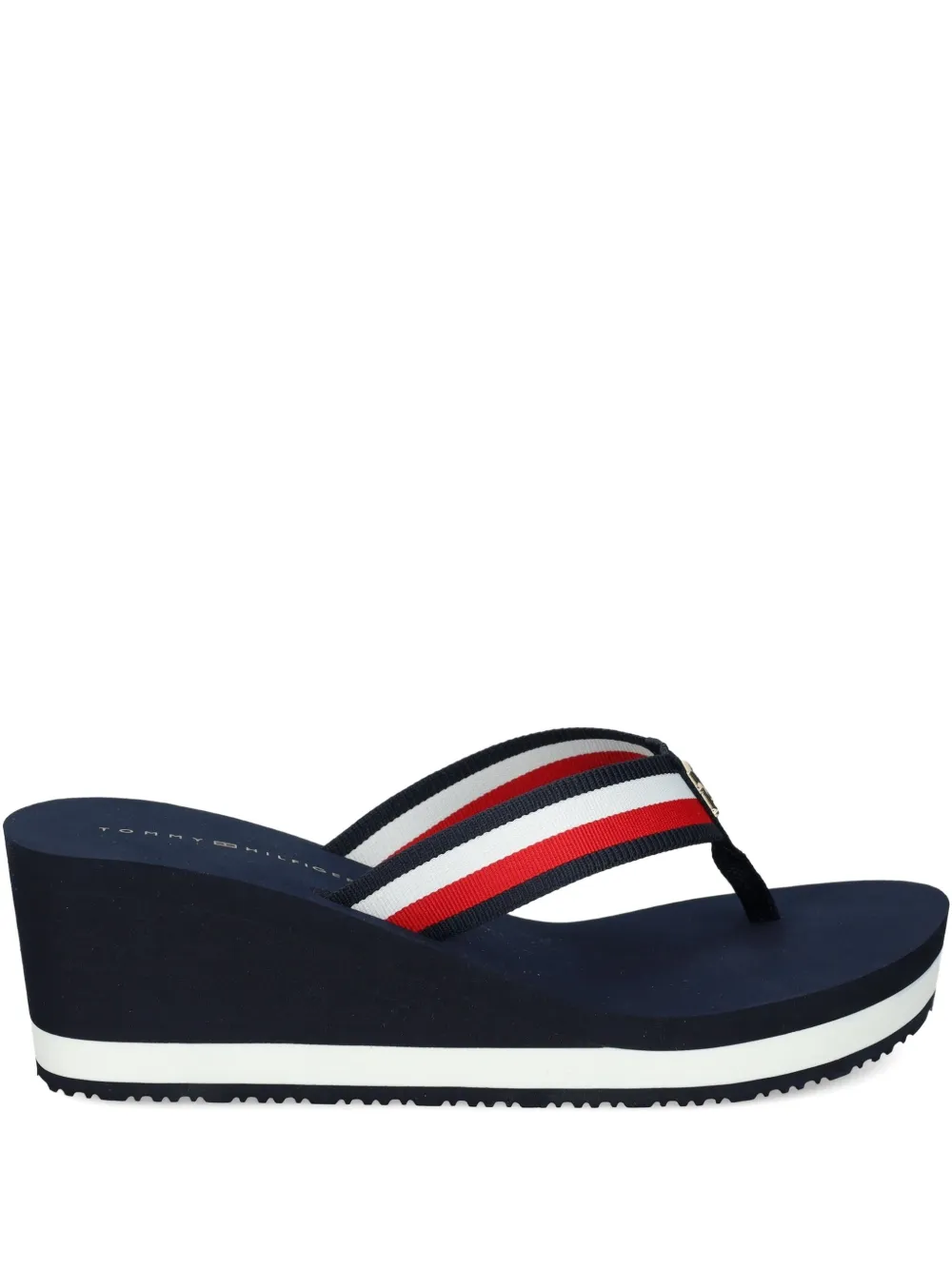 Tommy Hilfiger signature strap wedge flip-flops | Blue | Image 1