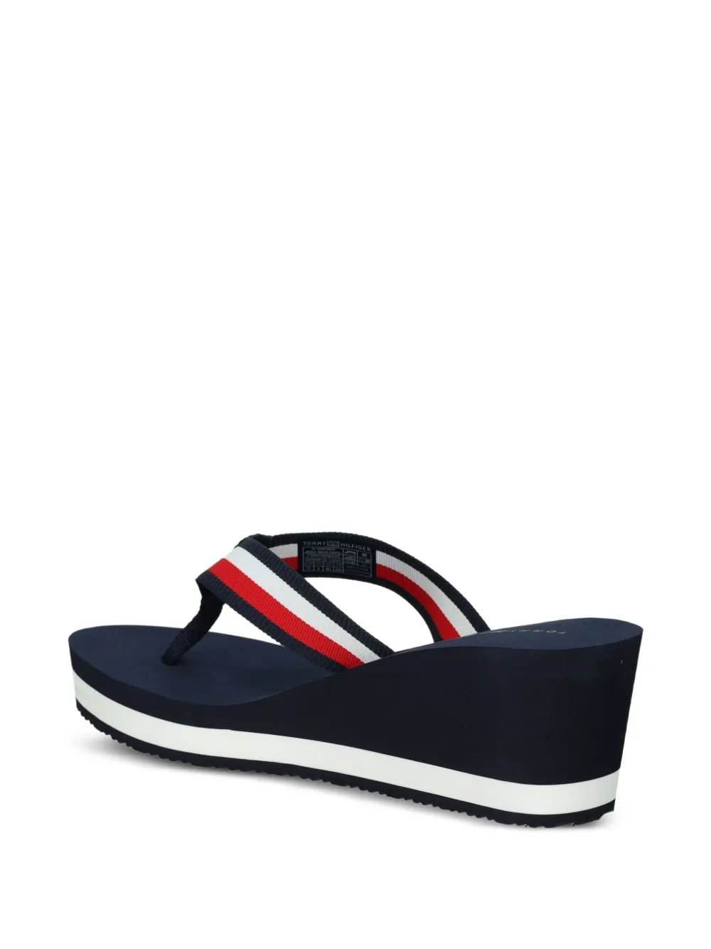 Tommy Hilfiger signature strap wedge flip-flops Blue