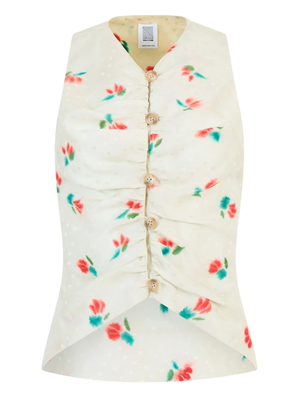 ROSIE ASSOULIN TULIP-JACQUARD BUTTON-UP VEST