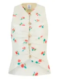 Rosie Assoulin tulip-jacquard button-up vest - White