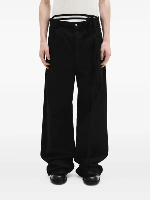 ANN DEMEULEMEESTER ブラックサルエルパンツ サイズ36 Ann Demeulemeester Michael Jeans | Black | FARFETCH