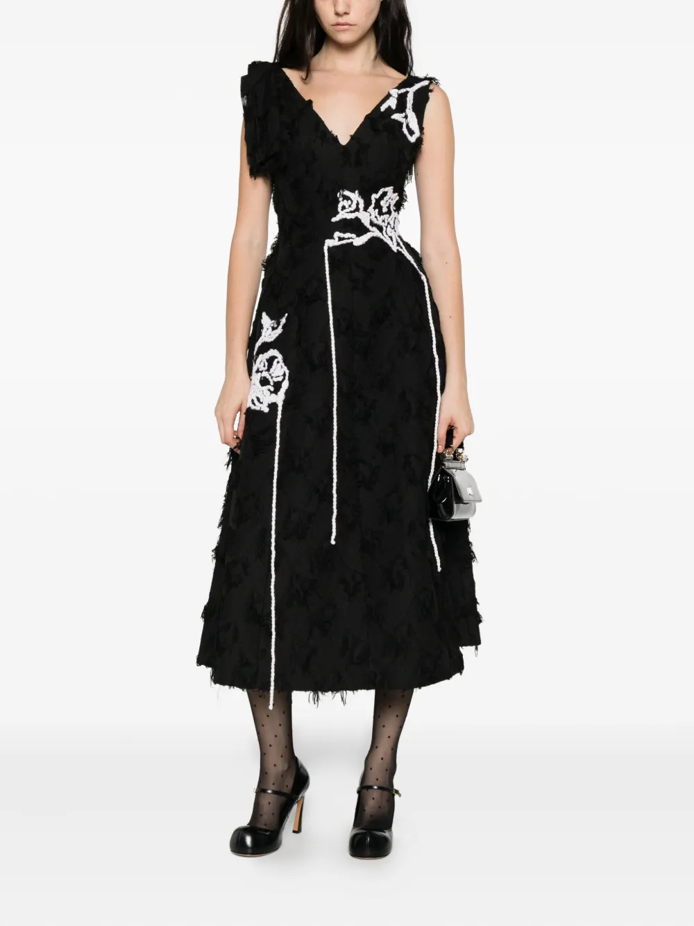 ERDEM Mouwloze midi-jurk - Zwart