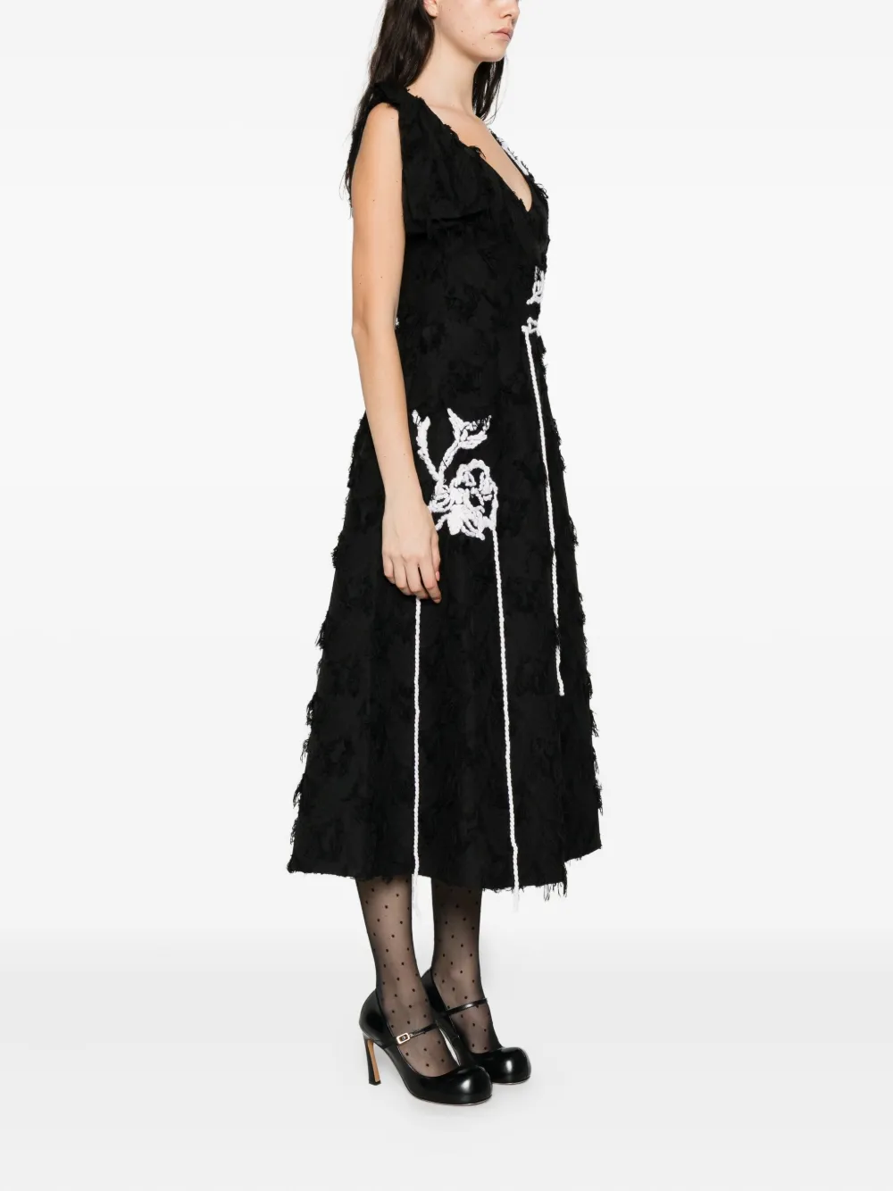 ERDEM Mouwloze midi-jurk Zwart