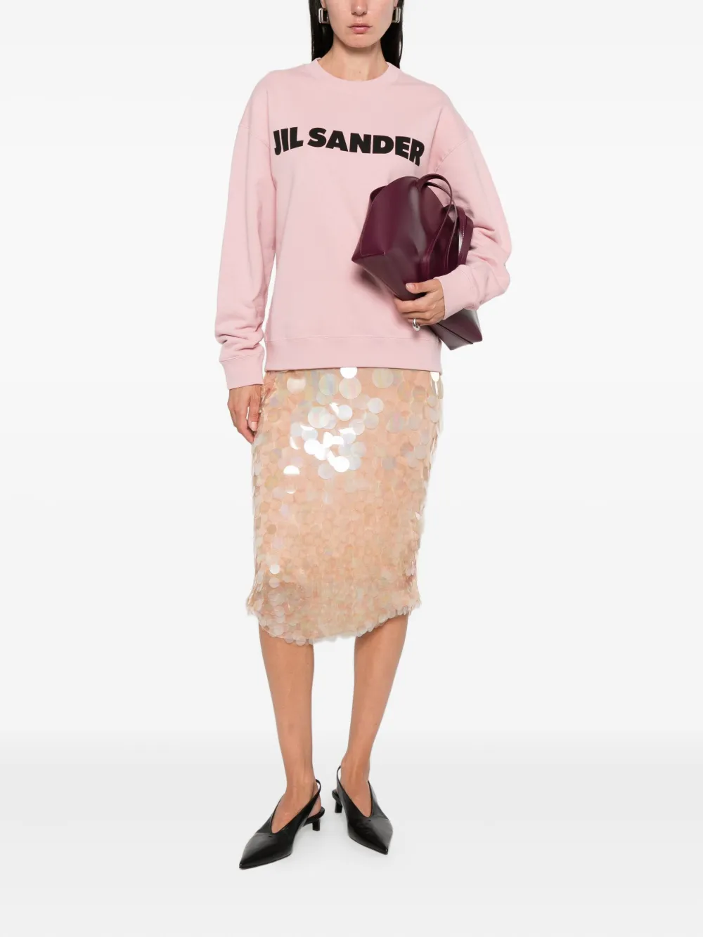 Jil Sander logo-print sweatshirt Roze