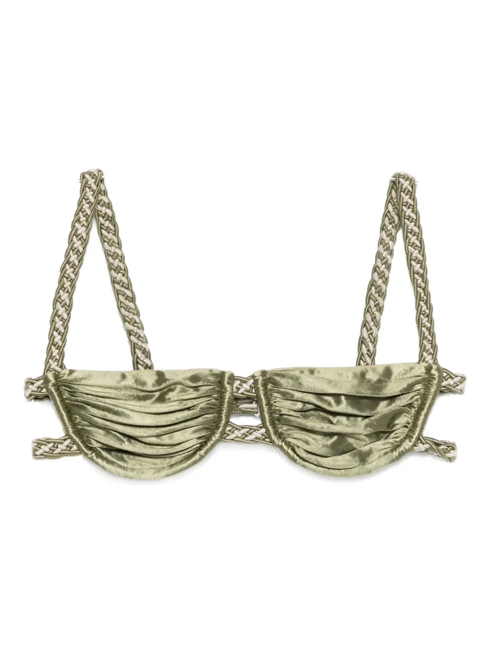 Isa Boulder braided bikini top - Verde
