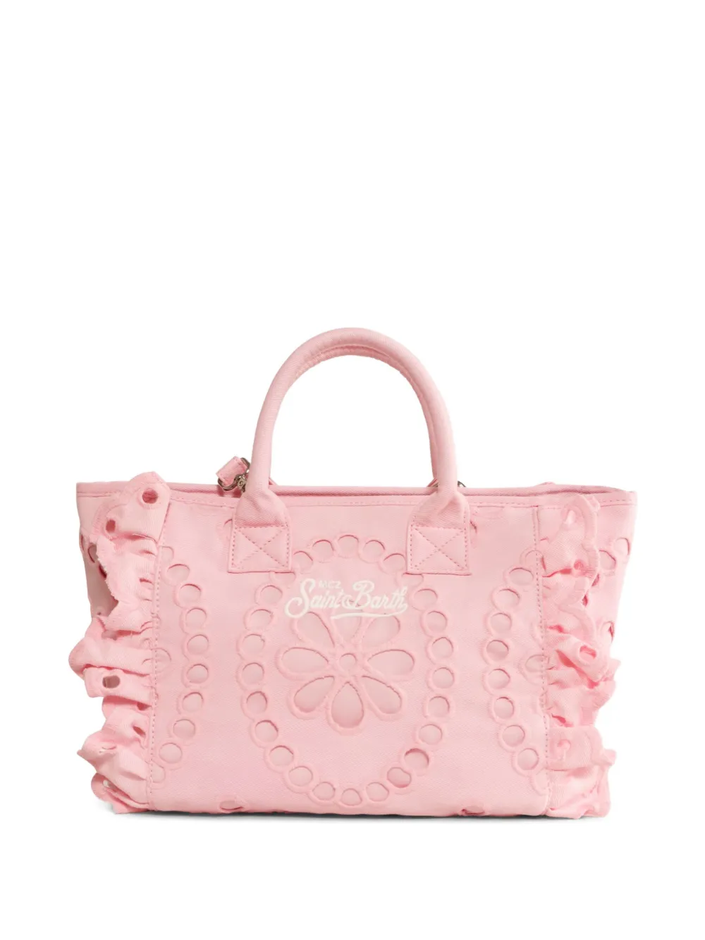 MC2 Saint Barth Kids logo-embroidered cotton tote bag - Roze