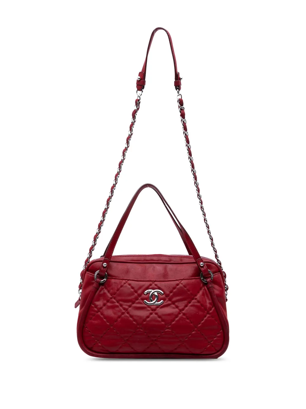 Pre-owned Chanel 2012 Quilted Iridescent Calfskin Relax Cc Satchel
