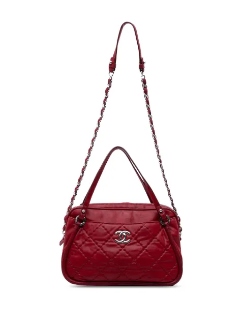 CHANEL Pre-Owned 2012 Quilted Iridescent Calfskin Relax CC satchel