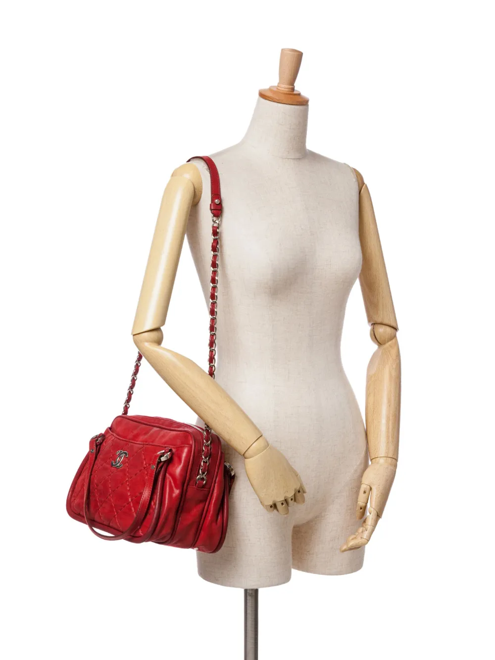 CHANEL Pre-Owned bolsa satchel Relax de piel de becerro capitonada con efecto iridiscente y logo CC2012 | Estilos de archivo | Image 2