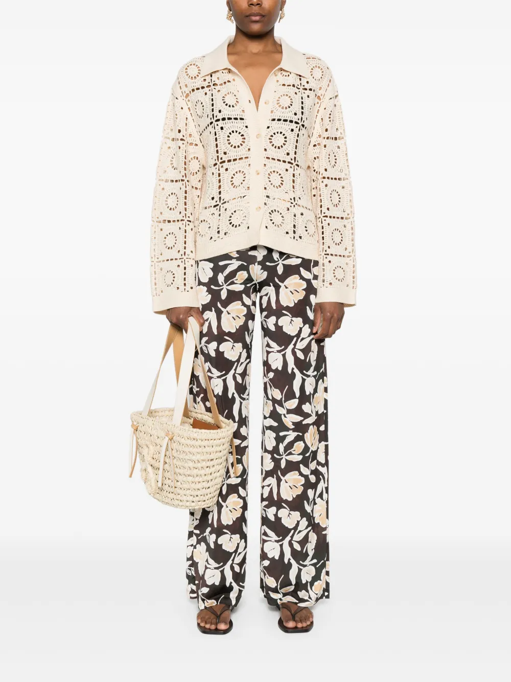 Patrizia Pepe floral-print palazzo pants - Zwart