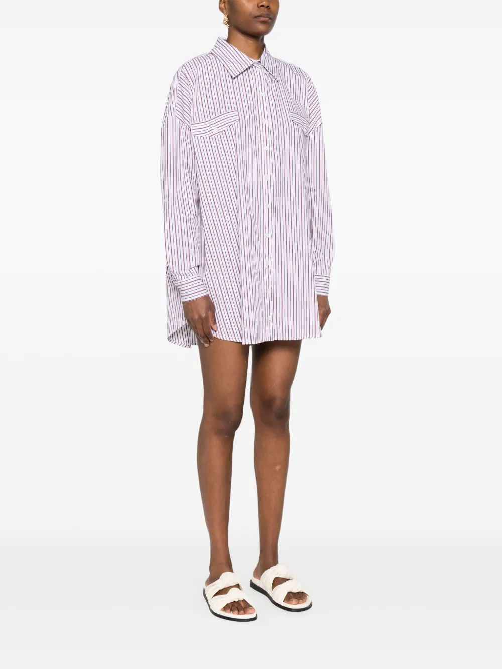 PATRIZIA PEPE OVERSIZED COTTON SHIRT DRESS