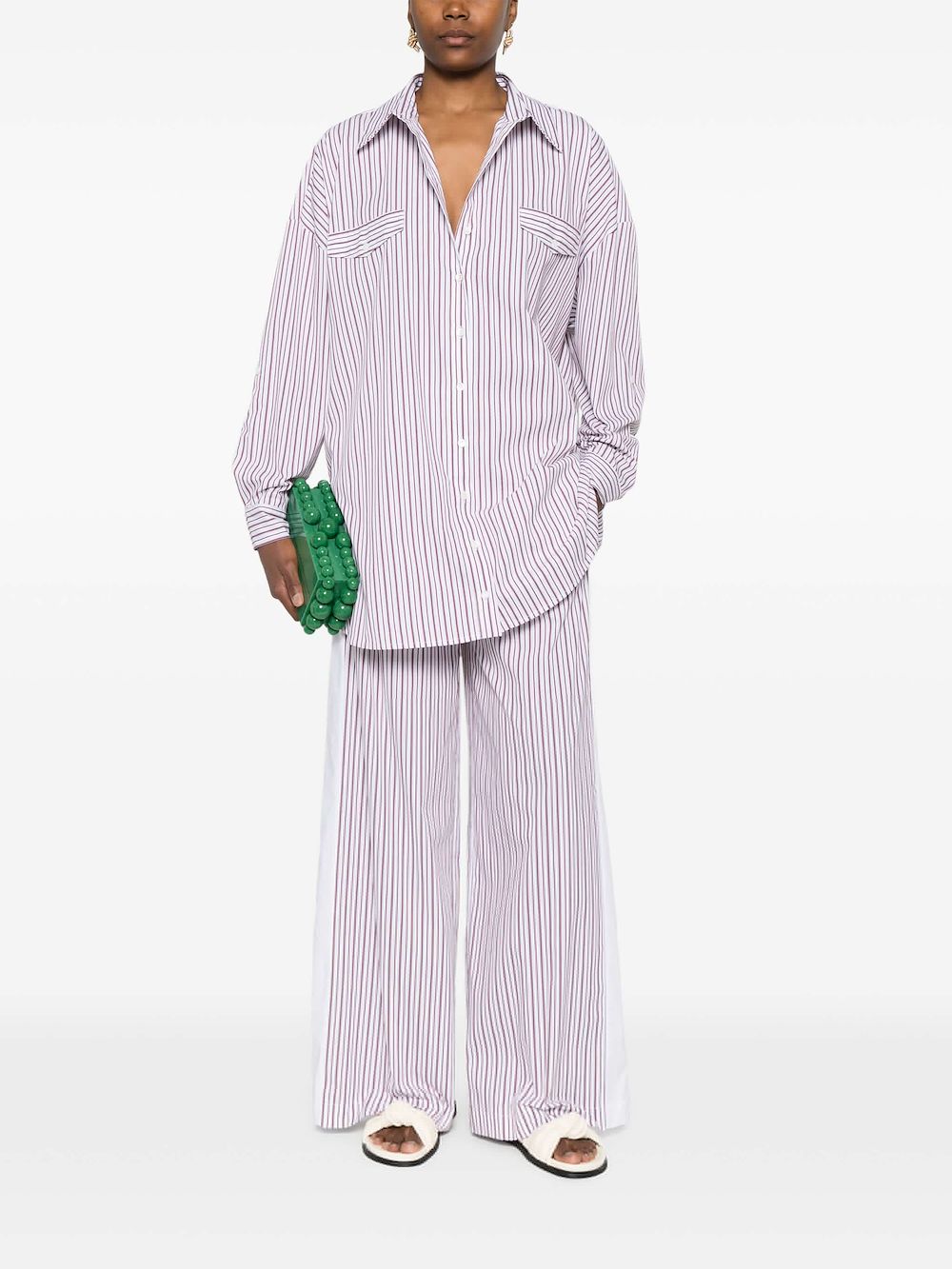 Patrizia Pepe oversized cotton shirt dress - Wit