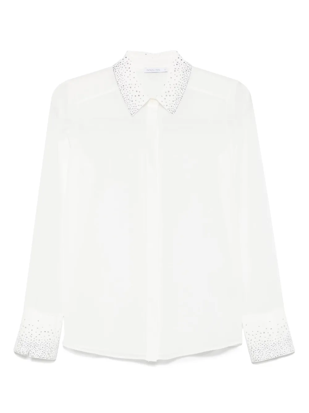 Patrizia Pepe Georgette blouse verfraaid met kristallen Wit