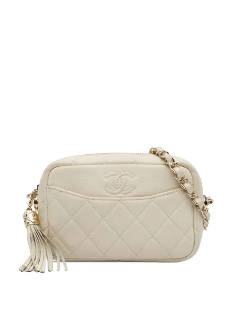CHANEL Pre-Owned 2018-2019 Small CC Flat Quilted Caviar Camera Bag crossbody bag