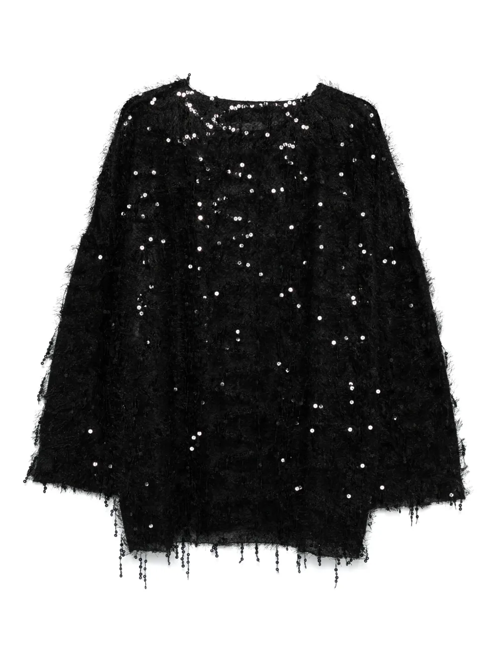 Niccolò Pasqualetti sequin-embellished top - Zwart