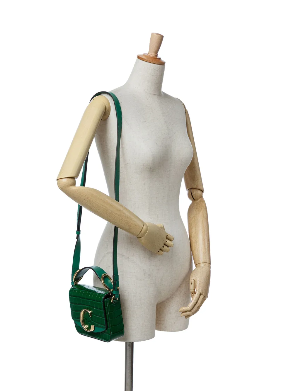 Chloé Pre-Owned 2020 Mini Crocodile Embossed Calfskin C satchel | Bags | Image 2