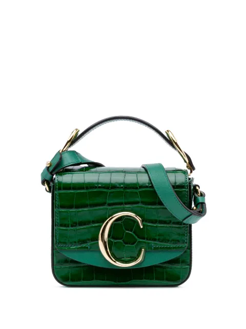 Chloé Pre-Owned 2020 Mini Crocodile Embossed Calfskin C satchel