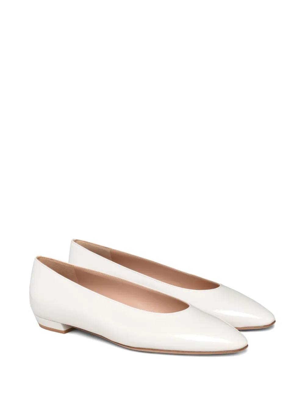 Gianvito Rossi leather ballerina shoes - Wit