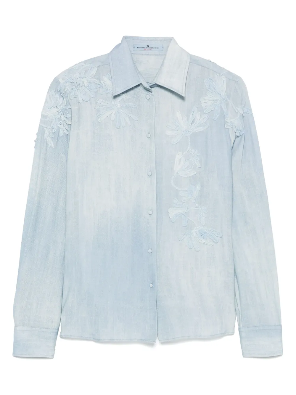 Ermanno Scervino Blouse met geborduurde bloemen Blauw