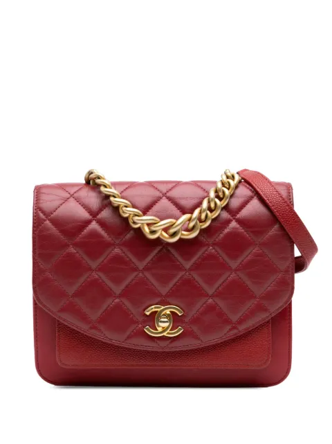 CHANEL Pre-Owned 2019 Small Quilted Calfskin and Caviar Chain Handle Flap satchel