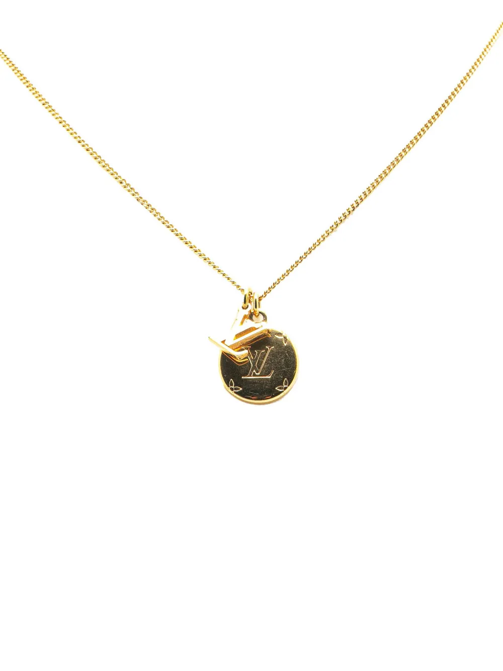 Pre-owned Louis Vuitton 2023 Gold Plated Monogram Charms Necklace Costume Necklace