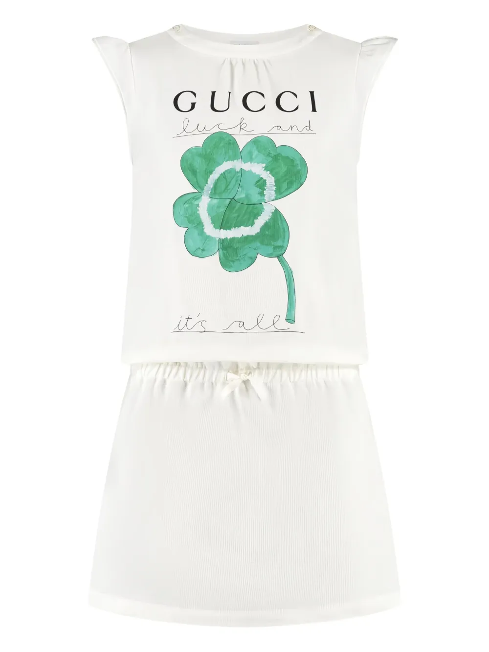 Gucci Kids Clover ワンピース - ホワイト Gucci Kids Clover ワンピース - ホワイト