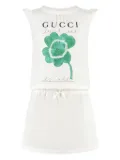 Gucci Kids Clover-print dress - White