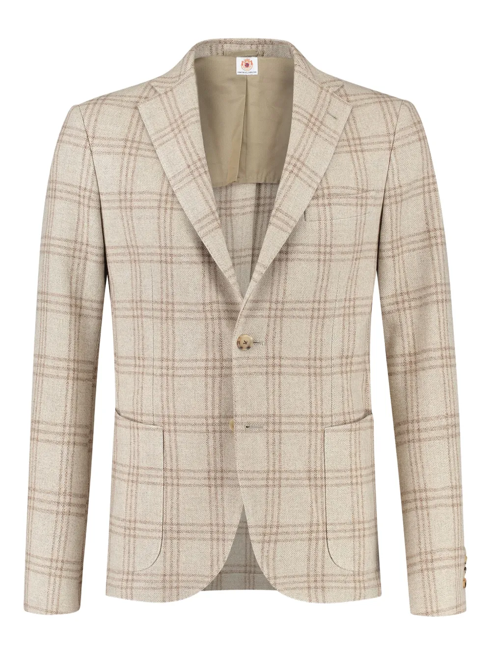 Luigi Borrelli checked single-breasted blazer | Neutrals | Image 1