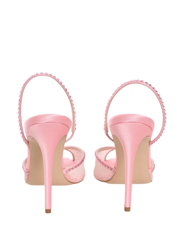 Andrea Wazen 105mm Lace Embellished Slingback Pumps | Pink | FARFETCH
