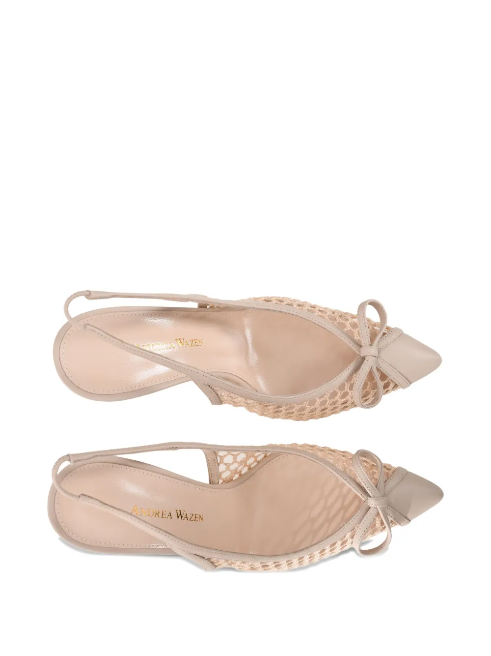 Andrea Wazen Ines 85 Slingback Net Pumps In Pink