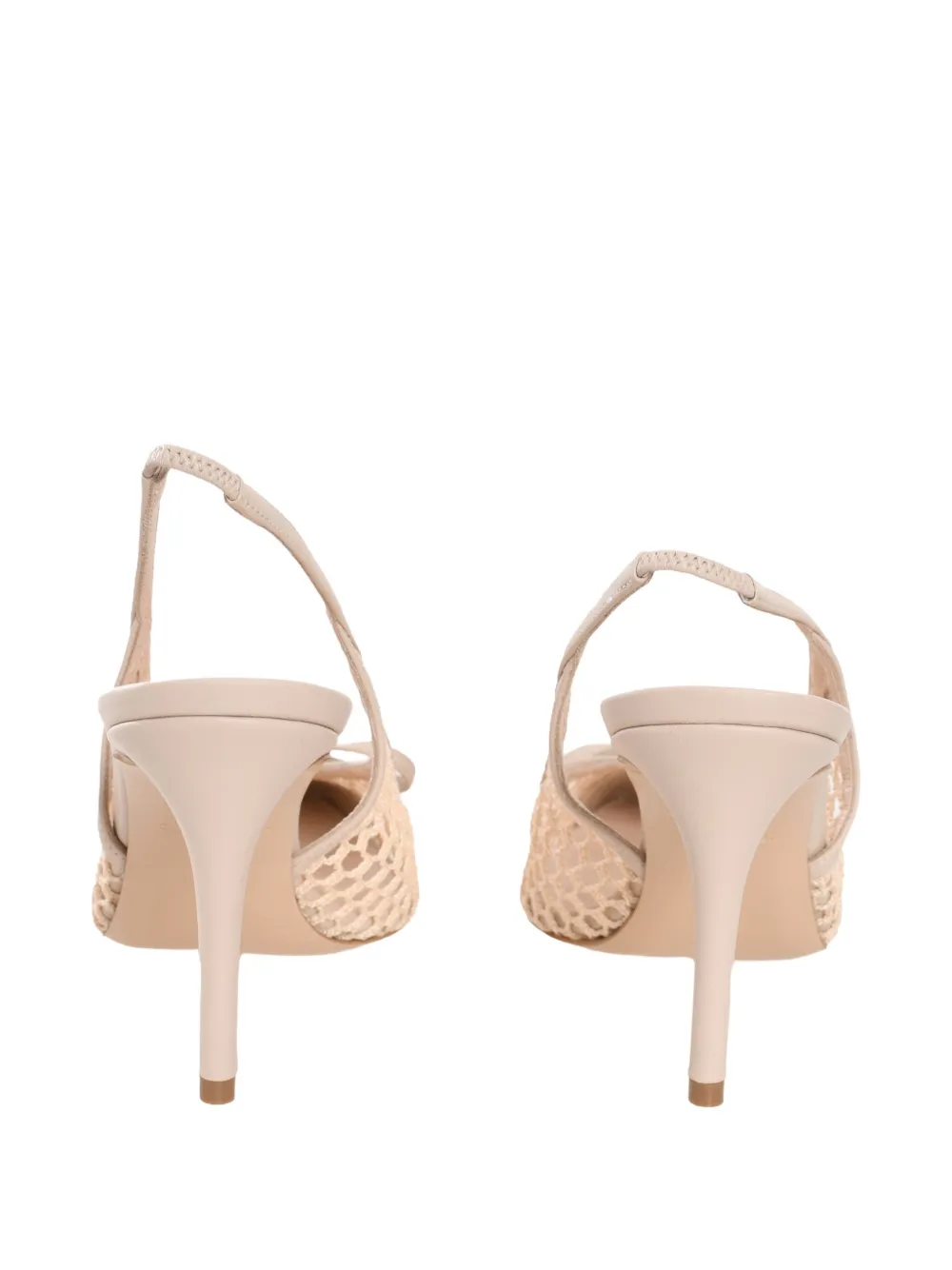 Andrea Wazen Ines 85 Slingback Net Pumps In Pink