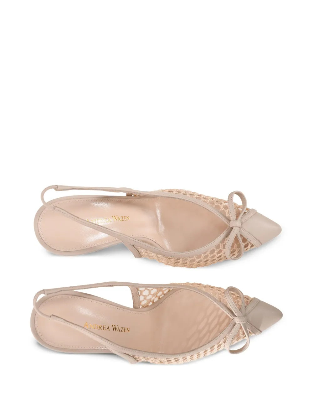 Andrea Wazen 85 mm pumps met strik Beige